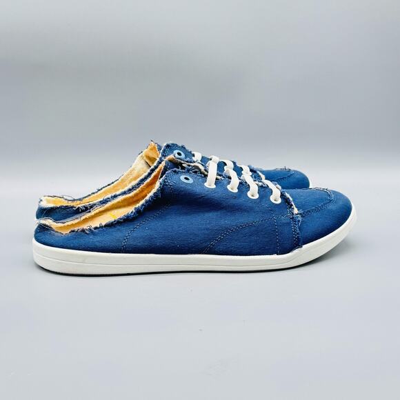 Vionic Shoes Womens 11 Blue Canvas Mule Denim Sneakers Slip On Beach Breeze Flat - Picture 1 of 12